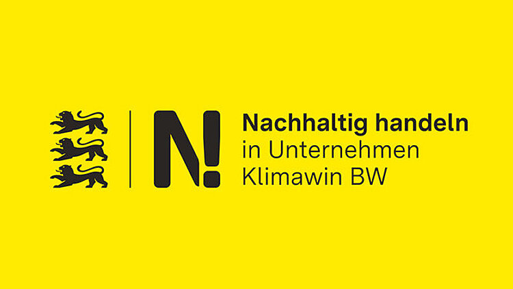 Schwarz-gelbes Logo, mit den drei Löwen des Landes Baden-Württemberg.